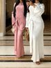 Elegant Modest Long Sleeve Maxi Dress For Women, Flattering Waist-Defining Midi Dress, Comfortable Casual & Special Occasion Long Dress_ecoleips.com