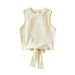 Women's Clothing Sexy Big Backless Short Vest T Shirt Female Summer Round Neck Back Bow Tie Hollow Short_ecoleips.com