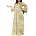 Women's Clothing Ins Spot Digital Soft Round Neck Single Breasted Lantern Sleeve Ladies Long Dress_ecoleips.com