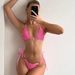 Women's Clothing Sexy Ins Striped Straps Lace Up Love Swimsuit Bikini_ecoleips.com