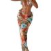 Women's Floral Print Bikini Set With Long Skirt & Metallic Accents - 3-Piece Swimwear For Beach & Pool_ecoleips.com