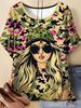 Women's Casual Fashion Letter Print T-Shirt Short Sleeve Crew Neck Top Versatile European American Style for Spring/Summer_ecoleips.com