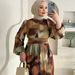 Round Neck Long Sleeve Dress - Oversized Casual Maxi Dress (Breathable & Comfortable Trendy Loose Fit For Everyday Wear)_ecoleips.com