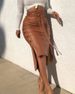 Cross-border Foreign Trade European And American Leather Women's Clothing Bestsellers, Slit Slim-fit Mid-length_ecoleips.com