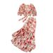 Women's Premium Resort Style Two Piece Set Short Tie Waist Chiffon Blouse Sexy Fishtail Skirt New 2020_ecoleips.com