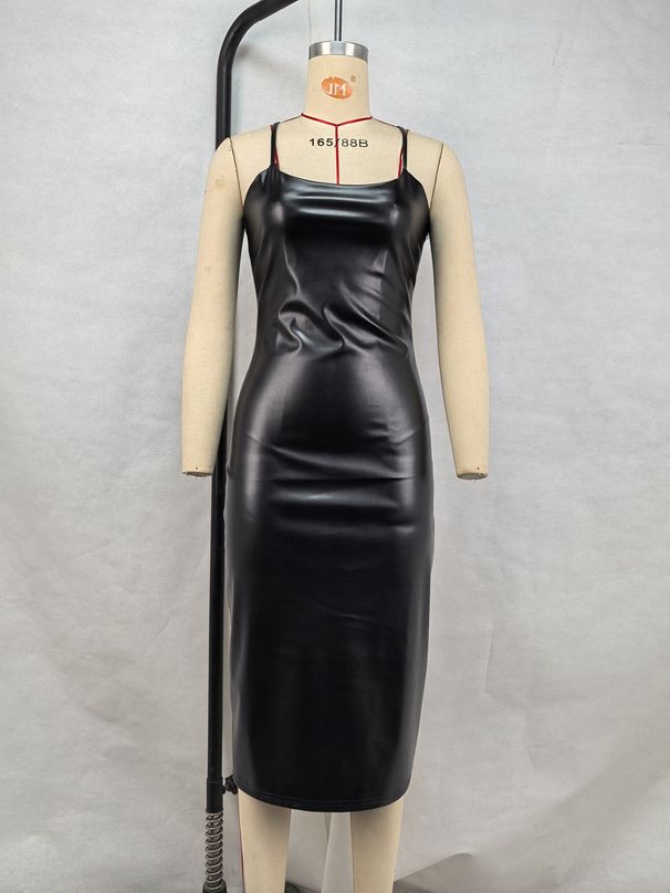 Women's Clothing Leather Nightclub Sexy Backless Strap Hip Wrap_ecoleips.com