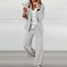 Elegant Women’s Blazer & Trousers Set – Stretch Polyester Professional Suit (S-XXL, Black/Tan/Navy/Light Gray/Chocolate)_ecoleips.com