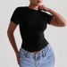 Women's Clothing Yoga Clothing Sports Solid Color Slim Fit T Shirt_ecoleips.com