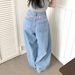 Aria Basics Cross-Border European And American Letter Embroidery Printed Jeans For Women Y2K Sweet Cool Hot Girl Trendy High Waist_ecoleips.com