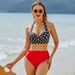 Women's Clothing New High Waist Pleated Women's Swimsuit Sexy Split Twisted Bag Polka Dot Print Multicolor Bikini Bikini_ecoleips.com