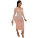 Women's Clothing Diamond Long Sleeve Dress Night Club Wear_ecoleips.com