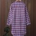 Spring Vintage Loose Long Women's Shirt Casual Slimming Plus Size Plaid Shirt_ecoleips.com
