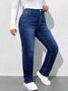 K Fashionable Casual Elastic Denim Straight Leg Pants_ecoleips.com