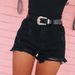 Women's Clothing Retro Ins Hot Classic Style Side Slit Ripped Cat Claw High Waist Denim Shorts Hot Pants_ecoleips.com
