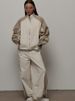 New Casual Women's Clothing Fashion Contrasting Color Drawstring Sports Jacket Trousers Set European And American Two-piece Set_ecoleips.com