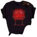 European And American Cross-border Foreign Trade Women's Floral Plant Heart Print Round-neck Short-sleeve T-shirt Top_ecoleips.com