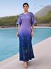 Women's Clothing New Summer Gradient Pleated Long Dress For Women Retro Fashionable Versatile Elegant Printed Design_ecoleips.com