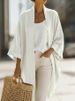 Women's Loose Comfortable Solid Color Camisole Shirt Jacket Two Piece Set Casual Elegant Fashion Spring/Summer Polyester_ecoleips.com