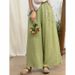 Suitable For All Seasons Artistic Embroidered Ramie Wide-Leg 2025 Summer New Elastic Waist Plus Size Slimming Double-Layer Casual Pants For Women_ecoleips.com