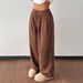 Women's Clothing Women's Corduroy Wide Leg Pants Loose Fit Slimming Flowy Casual Style Autumn For Formal & Casual For Women_ecoleips.com