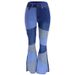 Autumn Yupeng In-Stock New European And American Cross-Border Women's Plus Size Stretch Denim Wide-Leg Fashion Patchwork_ecoleips.com