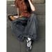 Black Jeans Women Vintage High Waisted Cargo Jeans Straight 2025 Summer Casual Loose Big Size Wide Leg Denim Baggy Pants Y2K_ecoleips.com