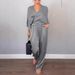 Summer Women's Solid Color Satin Short-Sleeved Top Pants Suit For Women_ecoleips.com