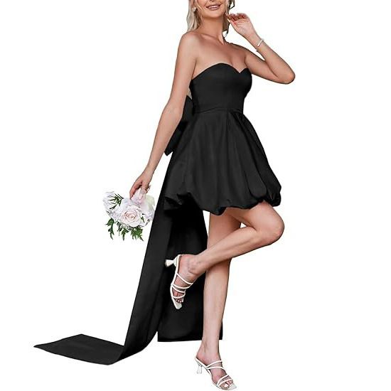 Women's Clothing Tube Top Light Wedding Dress New Bride White Simple Temperament Out Party Short Evening Dress Dress_ecoleips.com