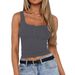 DiYun European And American Y2K Hot Girl Style Buttoned Camisole Vest T-Shirt Women's Clothing 2025 Spring/Summer_ecoleips.com