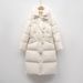 New White Duck Down Long Down Jacket For Women's Winter New Simple Fur Collar Thickened Loose Knee Coat Tide_ecoleips.com