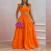 2026 New Spring Women's Clothing European And American Outfit Sexy Strap Dress With Large Hem Fashion Casual Set_ecoleips.com