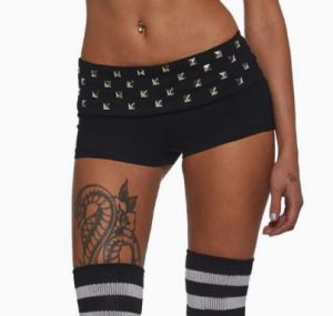 Sexy Hot Girls Women's Studded Gothic Y2K Punk Cross Border Independent Website European American Fashion Super Short Shorts_ecoleips.com