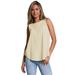 2025 Spring/Summer Solid Color Chiffon Shirt Loose Sleeveless Casual Round Neck Pullover Tank Skims Top_ecoleips.com