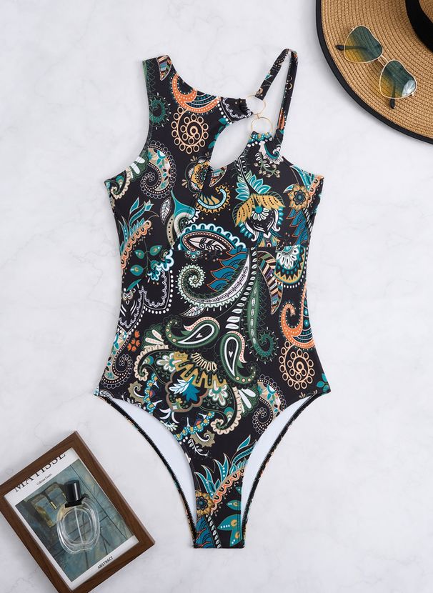 Women’S V-Neck Floral Print One-Piece Swimsuit – Upf50+ Quick-Dry With Removable Padding (S-Xl, Chlorine-Resistant Polyester/Spandex Blend)_ecoleips.com