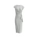 Cross-Border Elegant Waist Tie Striped Round Neck Short Sleeve Long Summer Women's High-End Dress_ecoleips.com