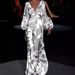 2026 Spring/Summer Women's Fashion Print Dress With V-Neck, Slim Fit, Loose Long Skirt_ecoleips.com