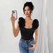 Women's Clothing Solid Color Slim Shoulder Strap Rose Square Neck Women's Fashion Sexy Vest_ecoleips.com