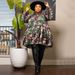 Plus Size Women's Clothing Ruffle Button Dress Shirt Casual Summer Daily Wear Fashion American Style Printed Thin Clothing_ecoleips.com