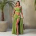 Women's Clothing Suits Sexy Tube Top Vest Solid Color Slit Long Skirt Two Piece Suit_ecoleips.com