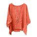 Women's Clothing Summer Style Women's V Neck Top Polyester Cotton Solid Color Loose Ruffled Hem Short Sleeve T-Shirt_ecoleips.com