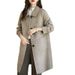 Women's Wool Blend Coat - Slim Fit Long Coat For Autumn & Winter (Gray, Black, Camel, Beige)_ecoleips.com