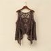 Women's Summer Lace Kimono Cover-Up – Sleeveless Sheer Mesh Beach Wrap, Boho Chic Sun Protection Shawl For Swimsuits & Dresses_ecoleips.com