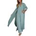 Solid-Color Pullover V-Neck Dress Cardigan Jacket Set For Women_ecoleips.com