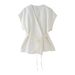 Women's Clothing Fashionable And Versatile Linen Blended Double Breasted Vest Pleated Pants_ecoleips.com