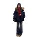 girl Blue Large Fur Collar Jacket Women, Short Style, 2025 Winter New Thickened White Duck Down Parka For Petite Figures_ecoleips.com