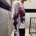 Women's High Street Fashion Abstract Graffiti Print T-Shirt Loose Fit Long Sleeve Blend Top for Spring New 2026_ecoleips.com