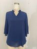 2025 Casual Summer New Women's Petal Sleeve Loose V-neck Chiffon Blouse_ecoleips.com