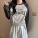 Real Shot Foreign Trade Women's Autumn And Winter Loose-fitting Short Raglan Long-sleeve T-shirt Contrasting Colors,_ecoleips.com