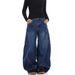 Cross-border European And American Style Women's New Curved Hem Jeans, Embroidered Multi-pocket Cargo Pants, Casual_ecoleips.com