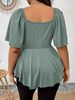 Plus Size Elegant Summer T Shirt For Women Casual Office Lady Solid Curve Clothing Loose V Neck Tops_ecoleips.com